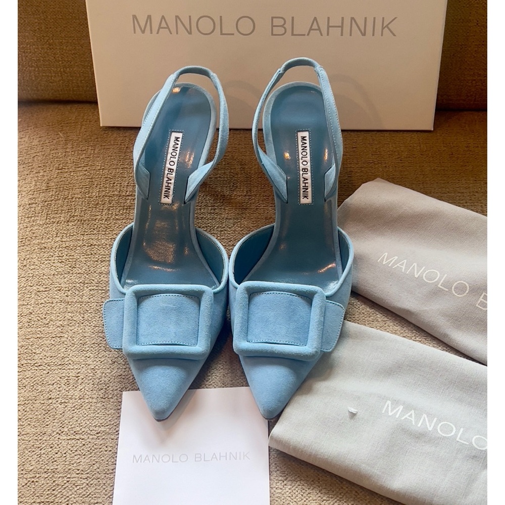 Manolo Blahnik Blue Suede Heels 💙🔷💙